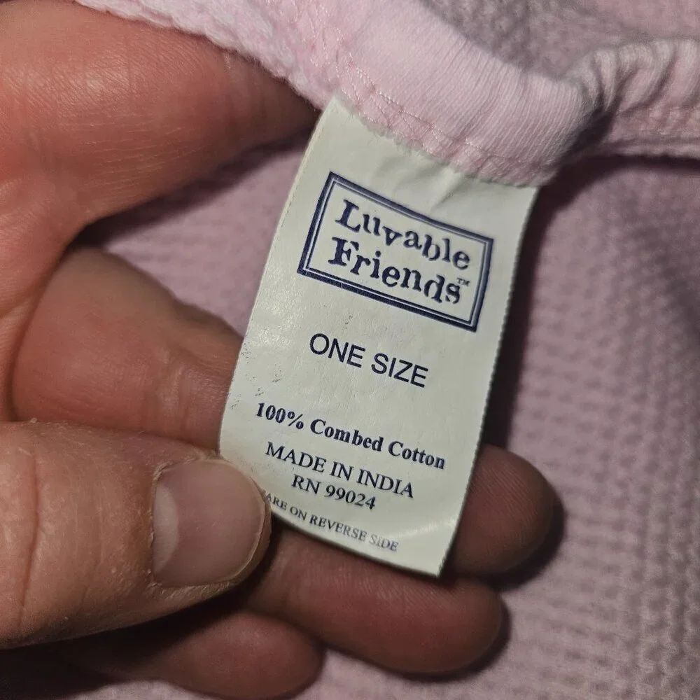 Luvable Friends Solid Pink Waffle Knit Cotton Thermal Baby Blanket 31x34